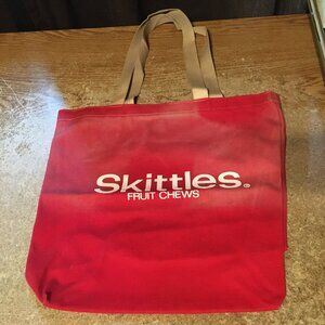 VINTAGE SKITTLES CANDY RED TOTE BAG KONVEY PRODUCTS